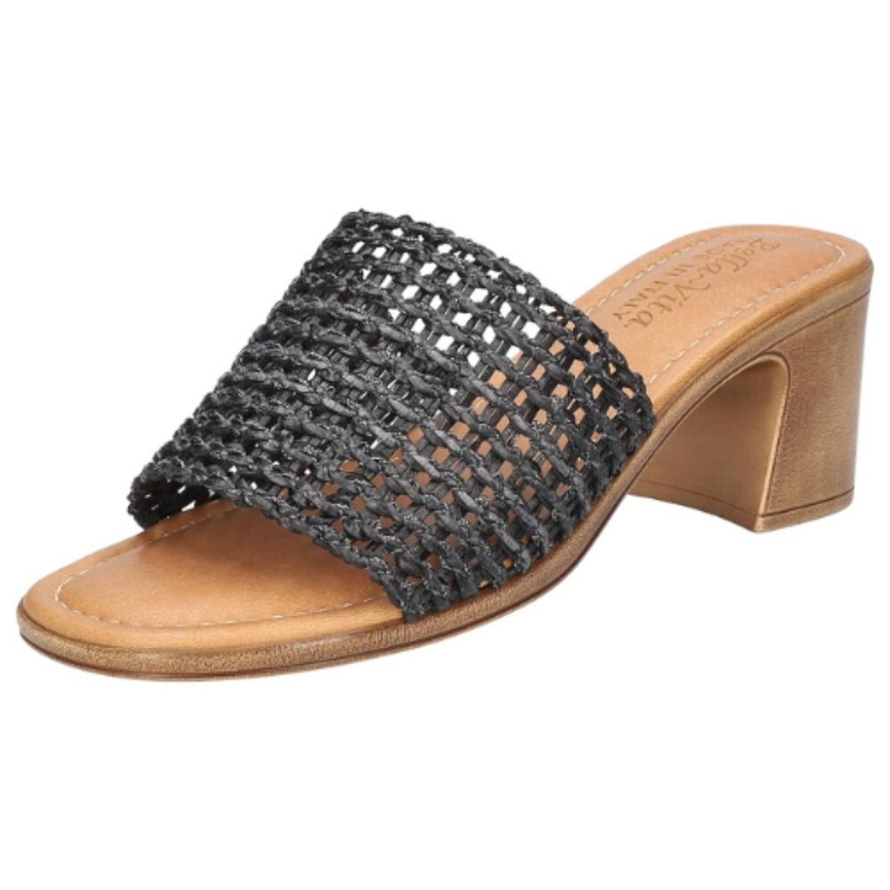 Bella Vita Made in Italy Women's Eni-Italy Heeled Sandal Black/Pewter Size 9.5 W